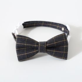 Pet British Style Plaid Bow Tie And Tie Adjustable Collar Accessories
