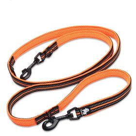 Pet Dog Multi-functional Hand Holding Rope Double-headed Outdoor Chain Crossbody Polyester Reflective