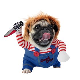 Pet Deadly Doll Costume Chucky Dog Cosplay Halloween Christmas Party Clothes for Dogs