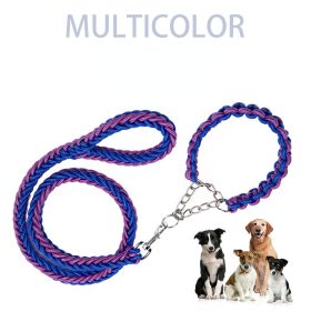 Eight-strand nylon braided dog collar leash dog chain impact blasting chain pet leash