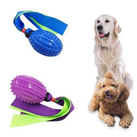 TPR Sounding Ribbon Ball Molar Bite-resistant Dog Toy Ball Training Webbing Pet Supplies