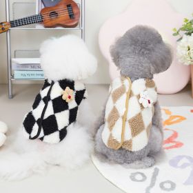 Pet clothing New dog clothing Pet clothing Autumn and winter clothing Cat clothing Cotton padded clothes Wholesale 22 diamond grid flannelette