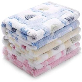 1 Pack 2 Blankets Super Soft Fluffy Premium Cute Elephant Pattern Pet Blanket Flannel Throw for Dog Puppy Cat