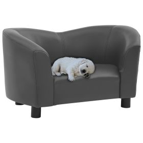 Dog Sofa Gray 26.4"x16.1"x15.4" Faux Leather